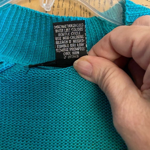 89th & Madison Teal Lightweight Sweater Cardigan, Size L - Picture 4 of 5